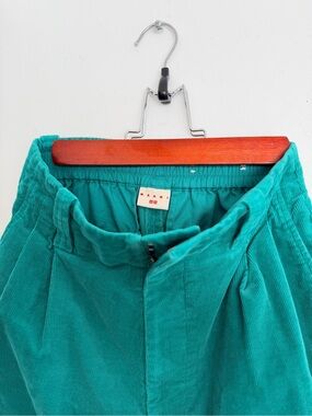 NWOT UNIQLO x MARNI Pleated Corduroy Wide Fit Pants Green XS